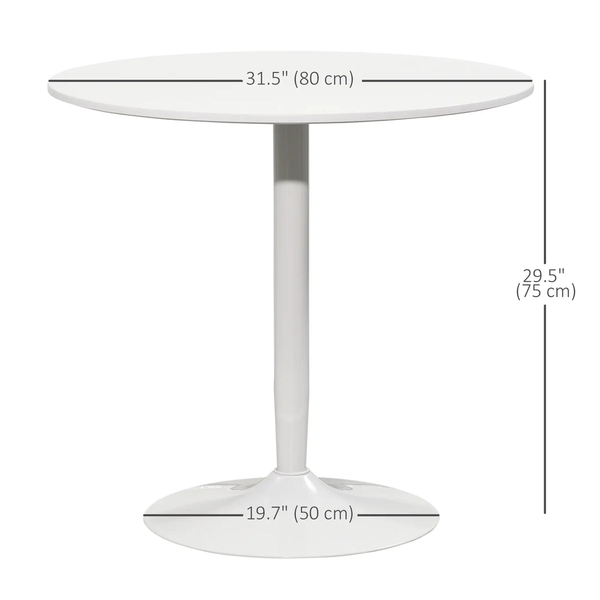Modern Kitchen Table For 2, Round Dining Table With Steel Base, White Dining Tables at Gallery Canada