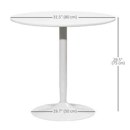 Modern Kitchen Table For 2, Round Dining Table With Steel Base, White Dining Tables at Gallery Canada