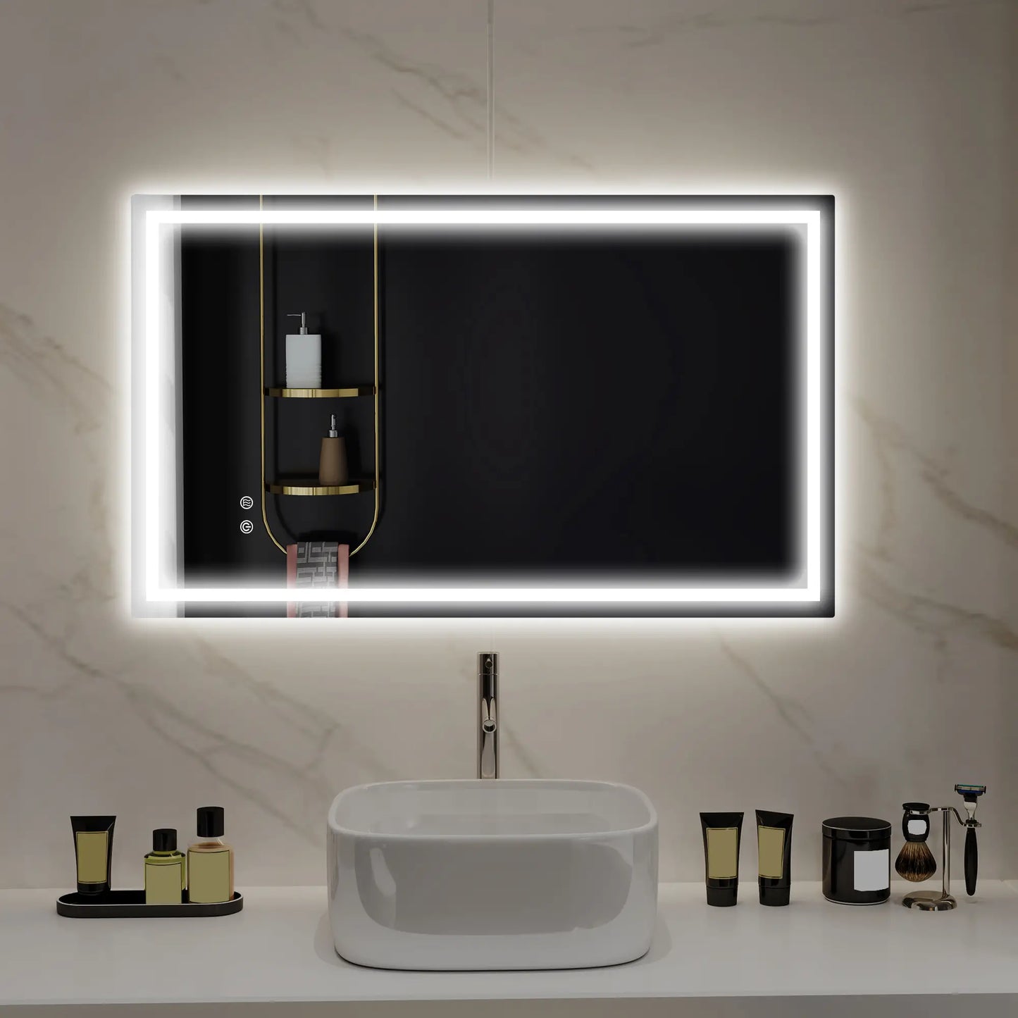 39" x 24" LED Bathroom Mirror, Wall Mounted, Anti-Fog, Touch Button, Clear Wall Mirrors at Gallery Canada