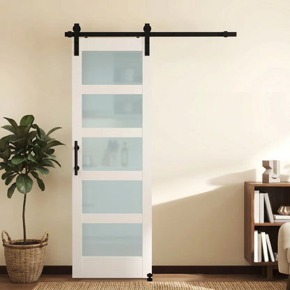 Sliding Barn Door 28x84 In With Hardware Kit, PVC, White