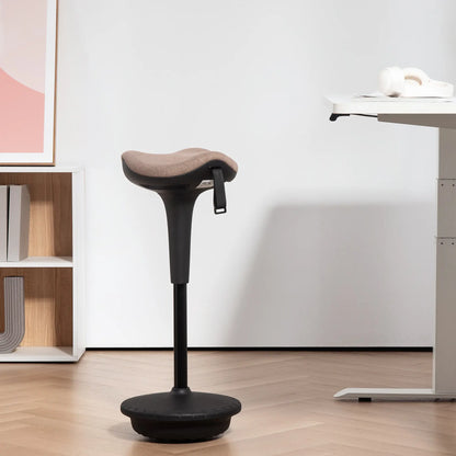 Adjustable Ergonomic Swivel Standing Stool, Brown Office Chairs at Gallery Canada