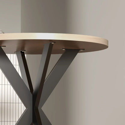 29" Round Dining Table, Steel Legs, Brown Bar Tables & Dining Tables at Gallery Canada