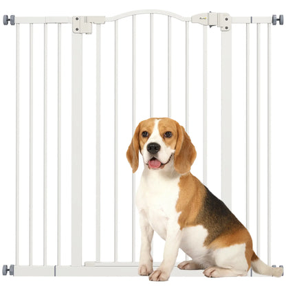 Extra Tall Dog Gate with Door, Pressure Fit, Auto Close, 29-39 Inches, White Houses, Kennels & Pens at Gallery Canada
