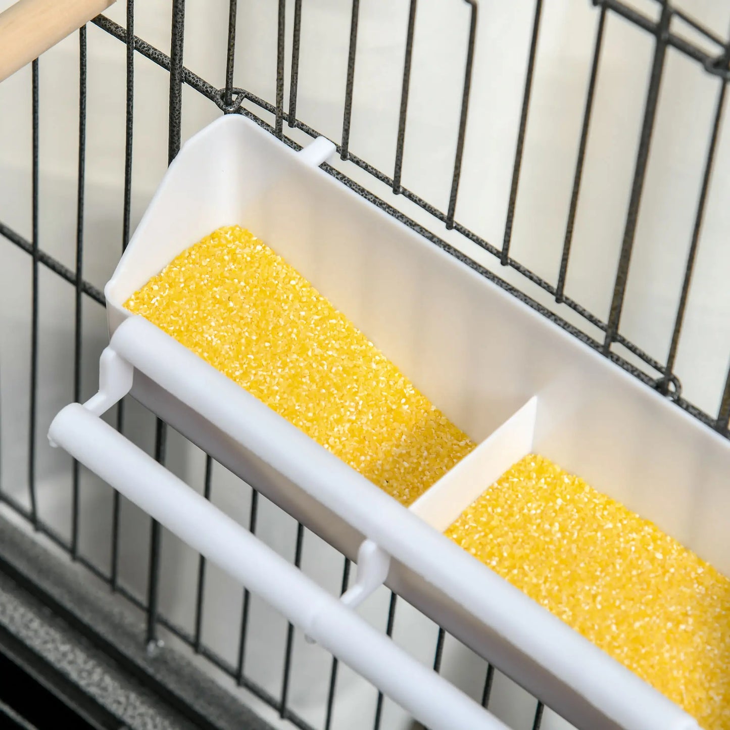 52'' Large Rolling Bird Cage, Storage Shelf, Wood Perch, Dark Grey Bird Cages at Gallery Canada