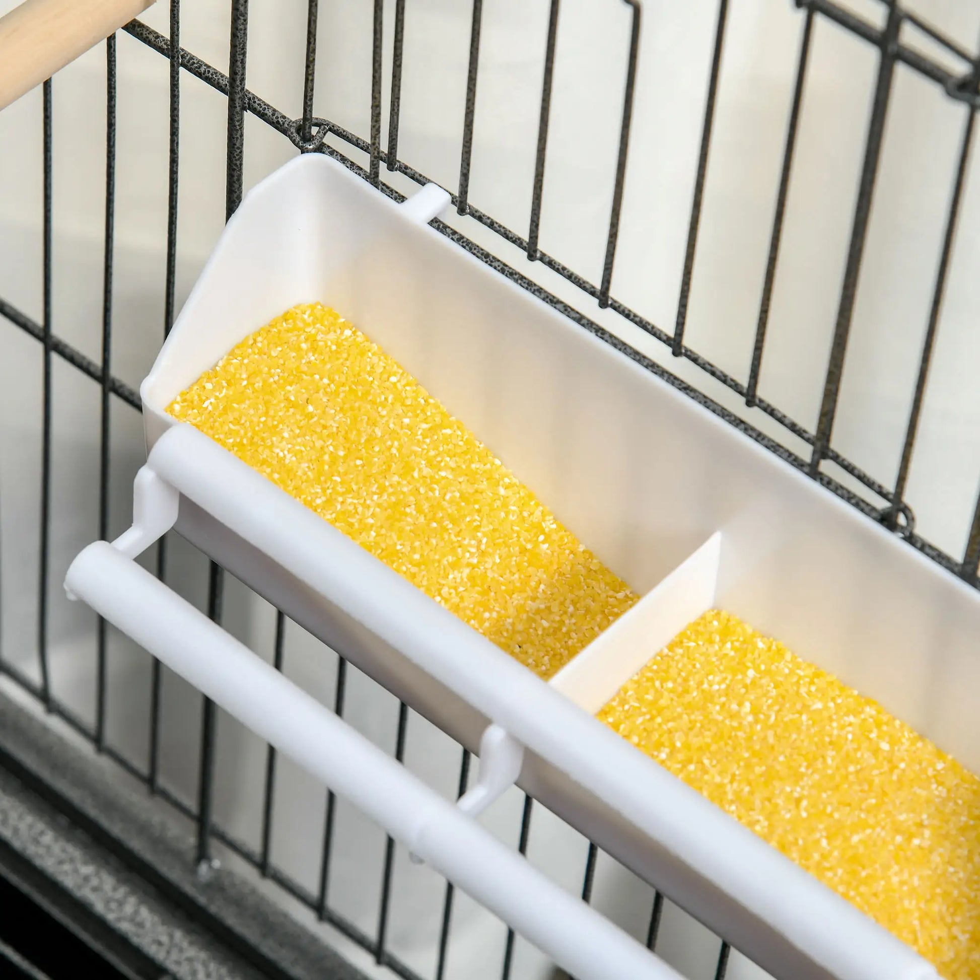 52'' Large Rolling Bird Cage, Storage Shelf, Wood Perch, Dark Grey Bird Cages at Gallery Canada