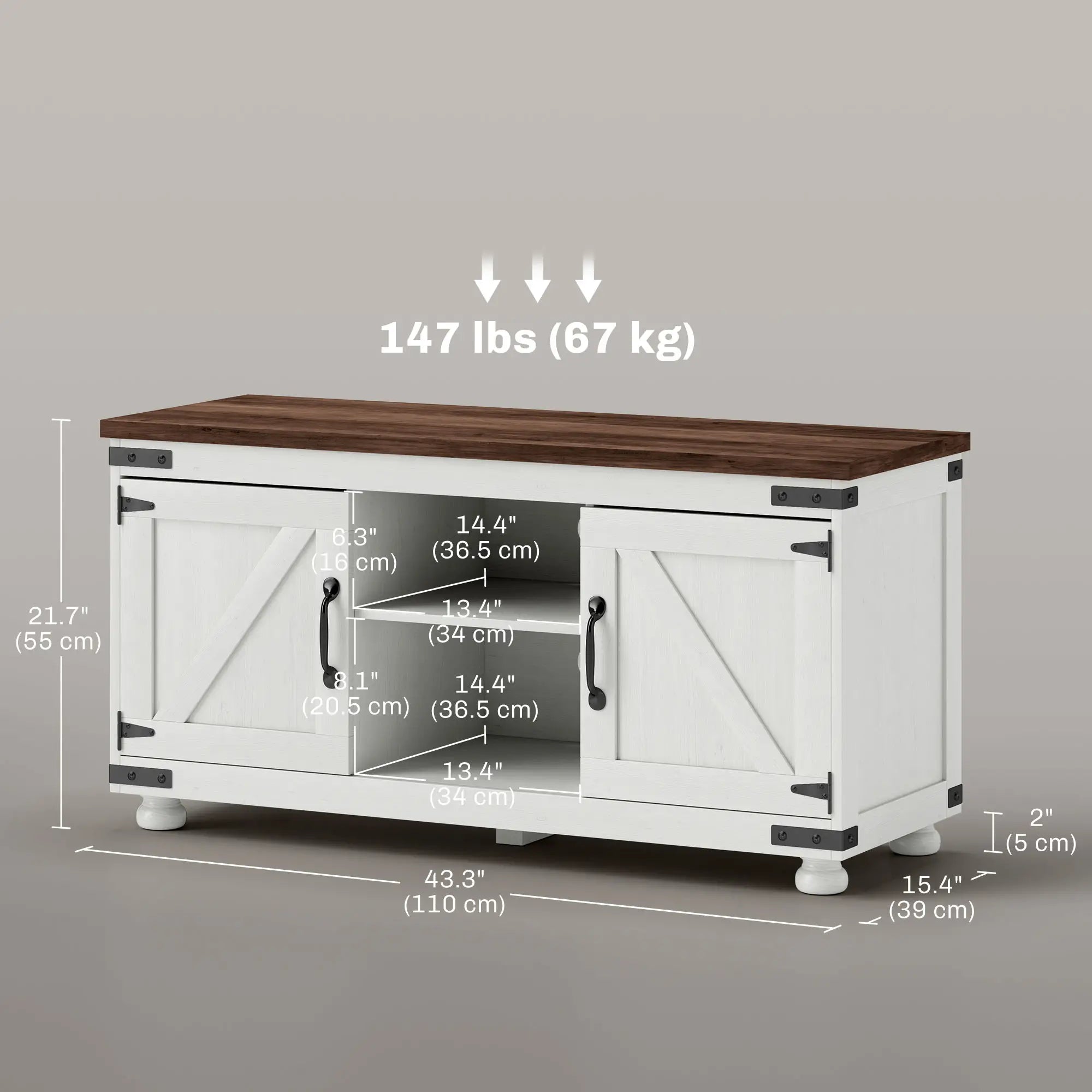 Farmhouse TV Stand for 50