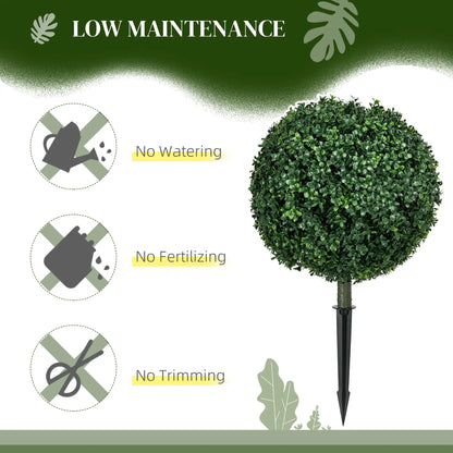 Artificial Boxwood Trees, Set of 2 Ball Topiary, UV Resistant Artificial Trees at Gallery Canada