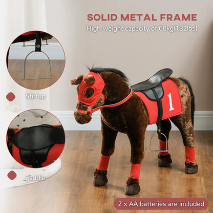 Kids Ride On Horse With Neighing Sound, Saddle, Stirrups, 3-8 Years Rocking Horses at Gallery Canada