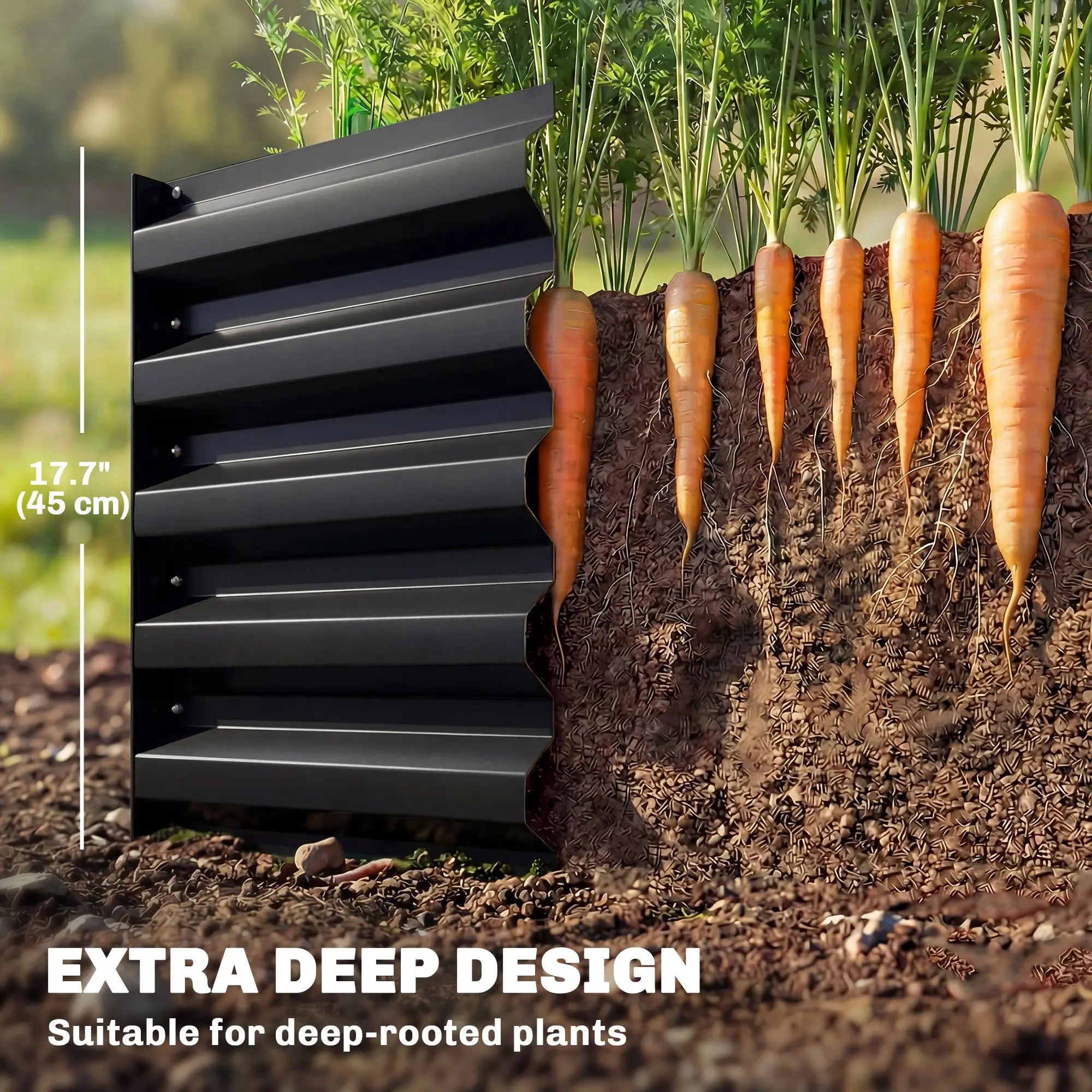 8 x 1.3 x 1.5ft Galvanized Raised Garden Bed, Reinforced Planter Box, Black Galvanized Planter Boxes at Gallery Canada