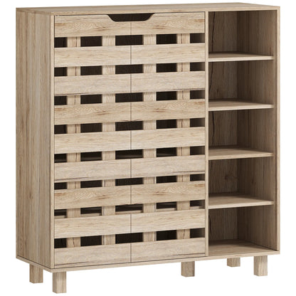 21 Pair Shoe Cabinet, 5-Tier Double Door, 5-Tier Open Shelves, Beige Shoe Storage Cabinets & Racks at Gallery Canada