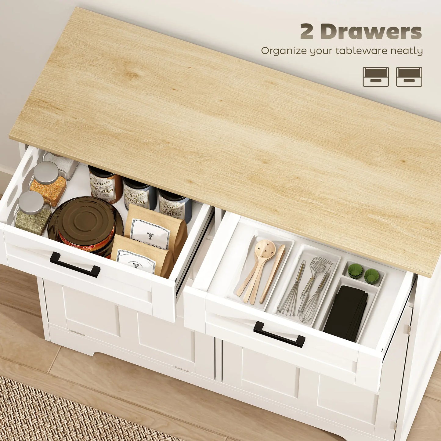 7 Gallon Tilt Out Garbage Cabinet, Kitchen Island, 2 Drawers, White Bar Cabinets at Gallery Canada