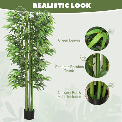 6FT Artificial Bamboo Trees Set of 2, Fake Plants with Nursery Pot Artificial Trees at Gallery Canada