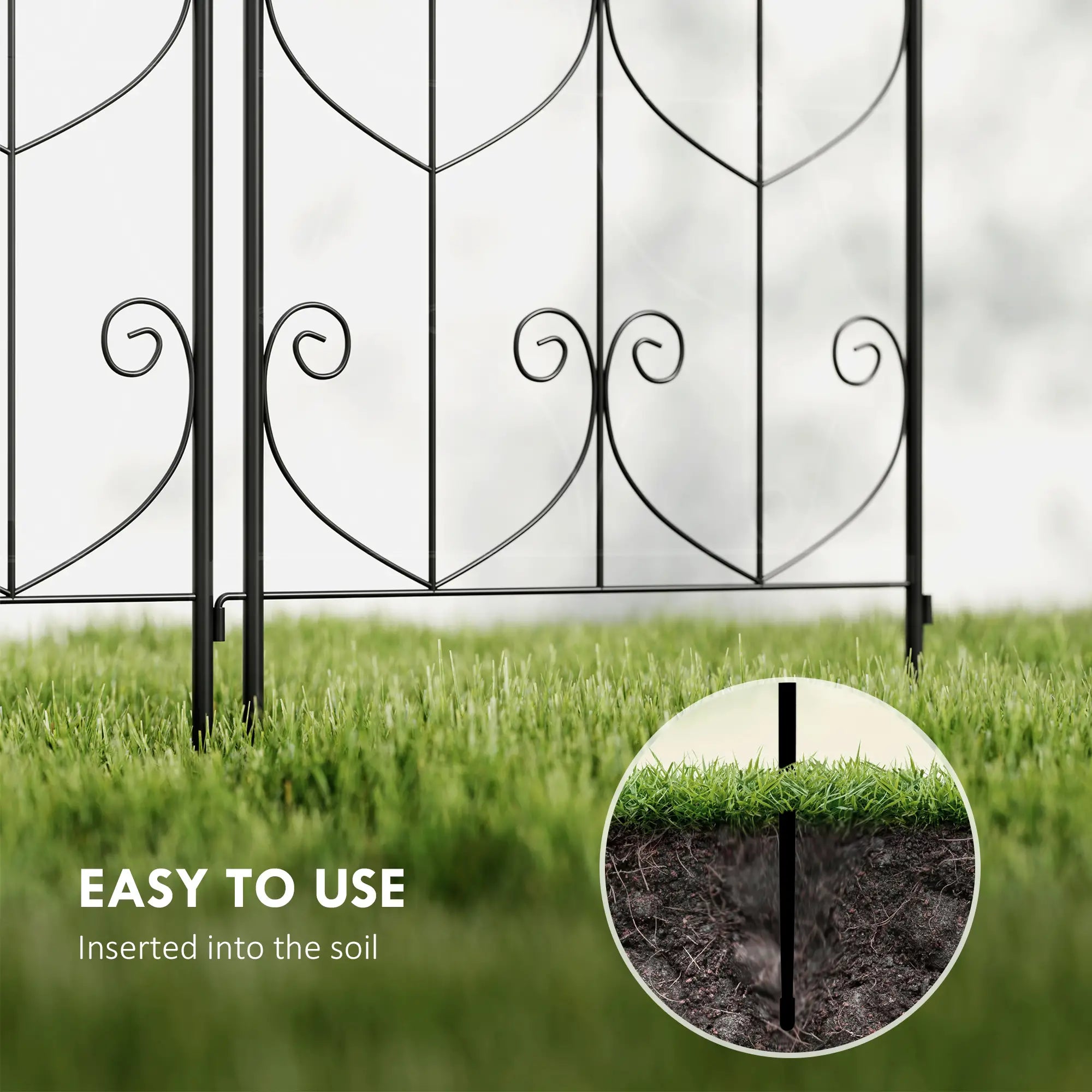 Metal Garden Trellis Set, Bird Design, 150 x 50 cm, Black Plant Stands at Gallery Canada