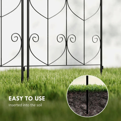 Metal Garden Trellis Set, Bird Design, 150 x 50 cm, Black Plant Stands at Gallery Canada