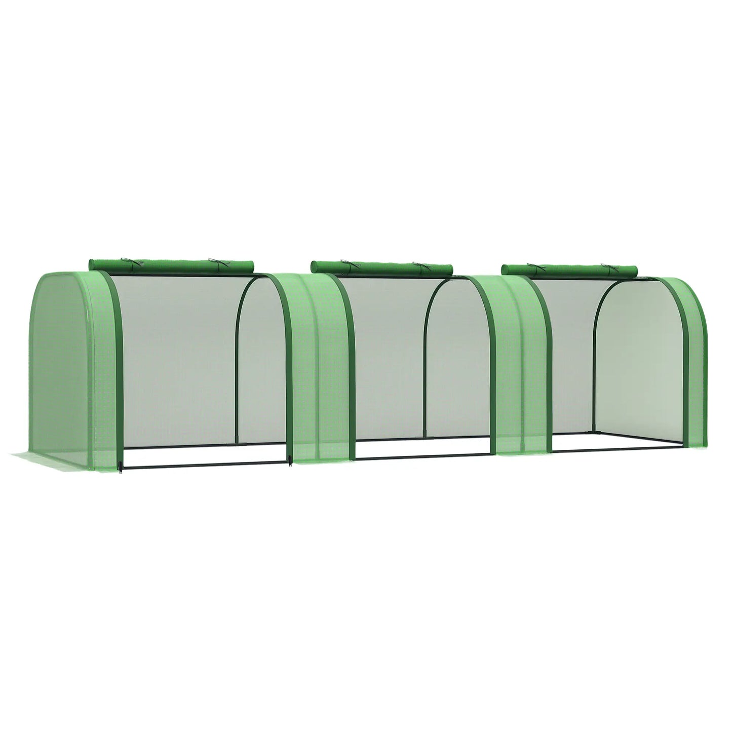 9.7' x 3.3' x 2.5' Mini Tunnel Greenhouse, PE Cover, Steel Frame, Zipped Doors, Dark Green Mini Greenhouses Dark Green at Gallery Canada