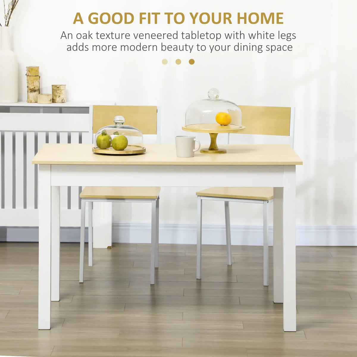 Kitchen Dining Table For 4-6 People, 46.9" W x 27.6" D x 29.5" H, Oak Dining Tables at Gallery Canada