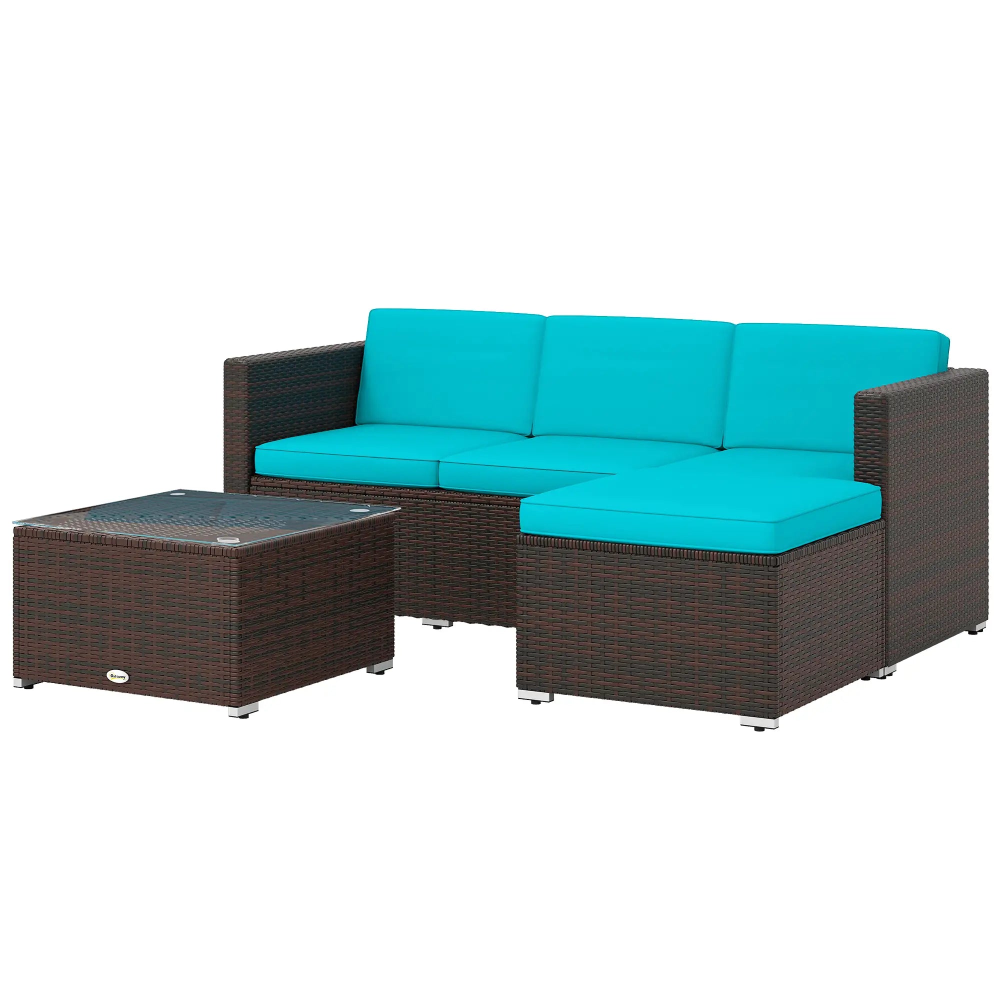 Patio Furniture With Soft Cushions, Corner Sofa Sets, Turquoise Patio Furniture Sets Brown, Turquoise at Gallery Canada