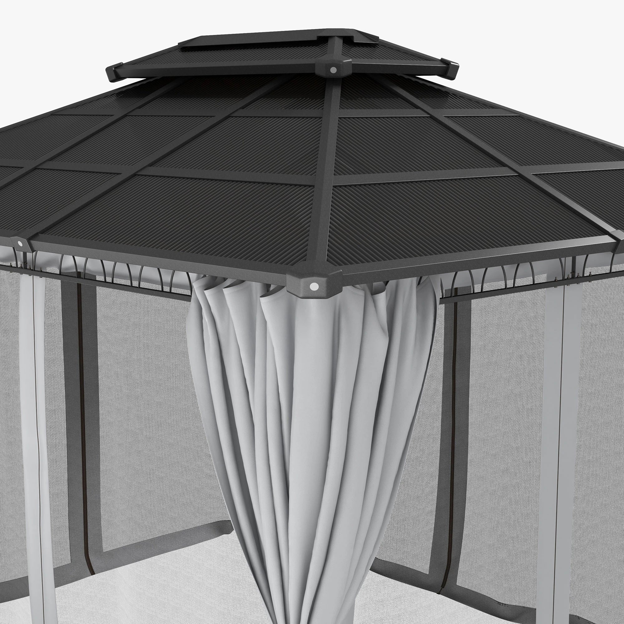 10' x 12' Outdoor Hardtop Gazebo, Steel Frame, Grey Gazebos at Gallery Canada