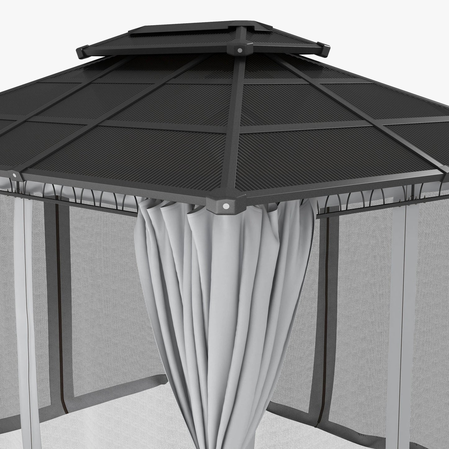 10' x 12' Outdoor Hardtop Gazebo, Steel Frame, Grey Gazebos at Gallery Canada