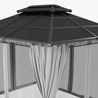 10' x 12' Outdoor Hardtop Gazebo, Steel Frame, Grey Gazebos at Gallery Canada