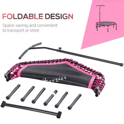 48" Hexagon Rebounder Trampoline, Fitness Bungee Jumper, Adjustable Bar, Pink Trampolines at Gallery Canada