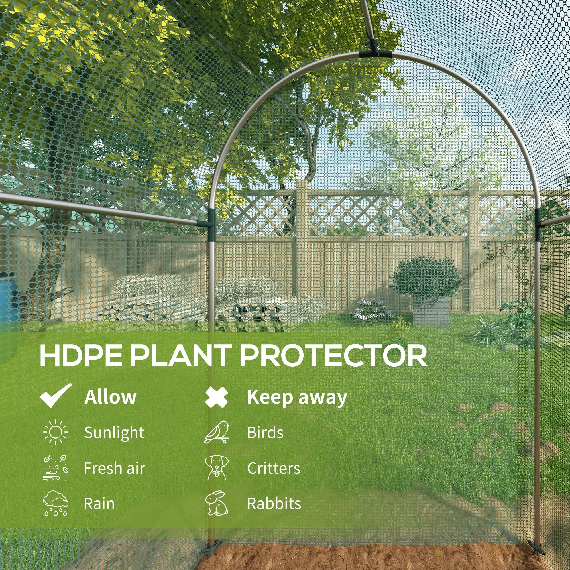 Galvanized Steel Crop Cage, Plant Protection Tent, 4' x 8', Green Walk In Greenhouses at Gallery Canada