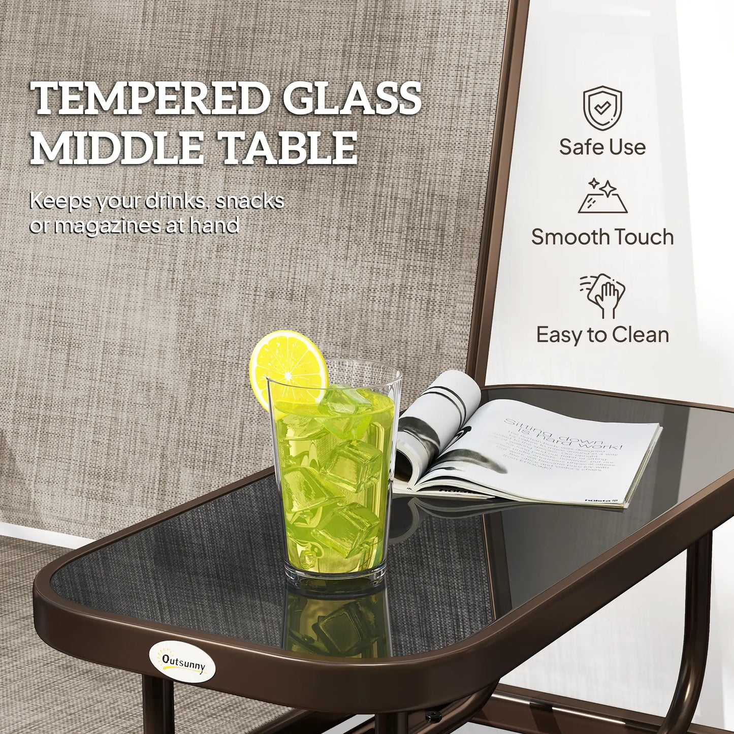 2 Person Patio Glider Rocking Chair, Outdoor Loveseat, Flaxen Outdoor Gliders at Gallery Canada