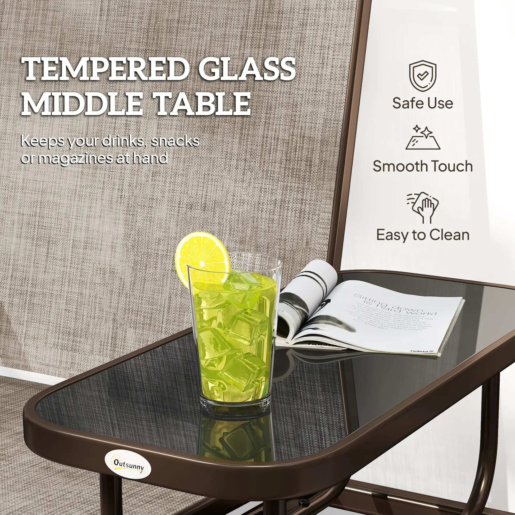 2 Person Patio Glider Rocking Chair, Outdoor Loveseat, Flaxen Outdoor Gliders at Gallery Canada