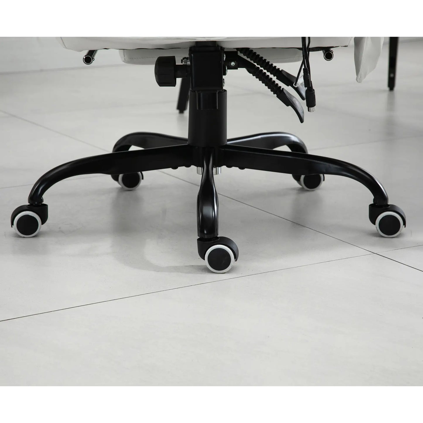 7-Point Vibrating Massage Chair, Reclining Office Chair, Adjustable Height, White Executive & Manager Chairs at Gallery Canada