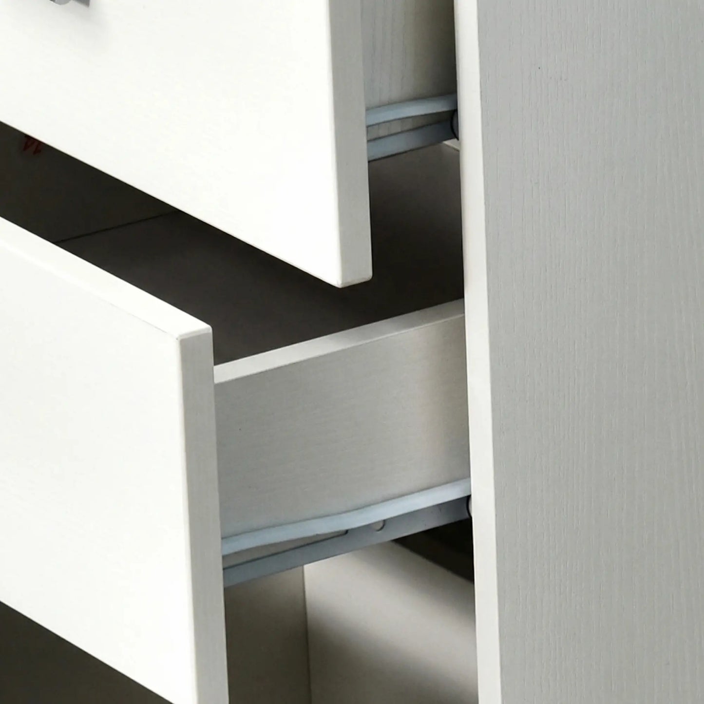 47" L Computer Desk, Metal Frame, Reversible File Drawers, White Writing Desks at Gallery Canada