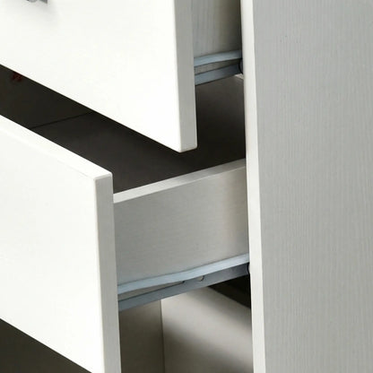 47" L Computer Desk, Metal Frame, Reversible File Drawers, White Writing Desks at Gallery Canada