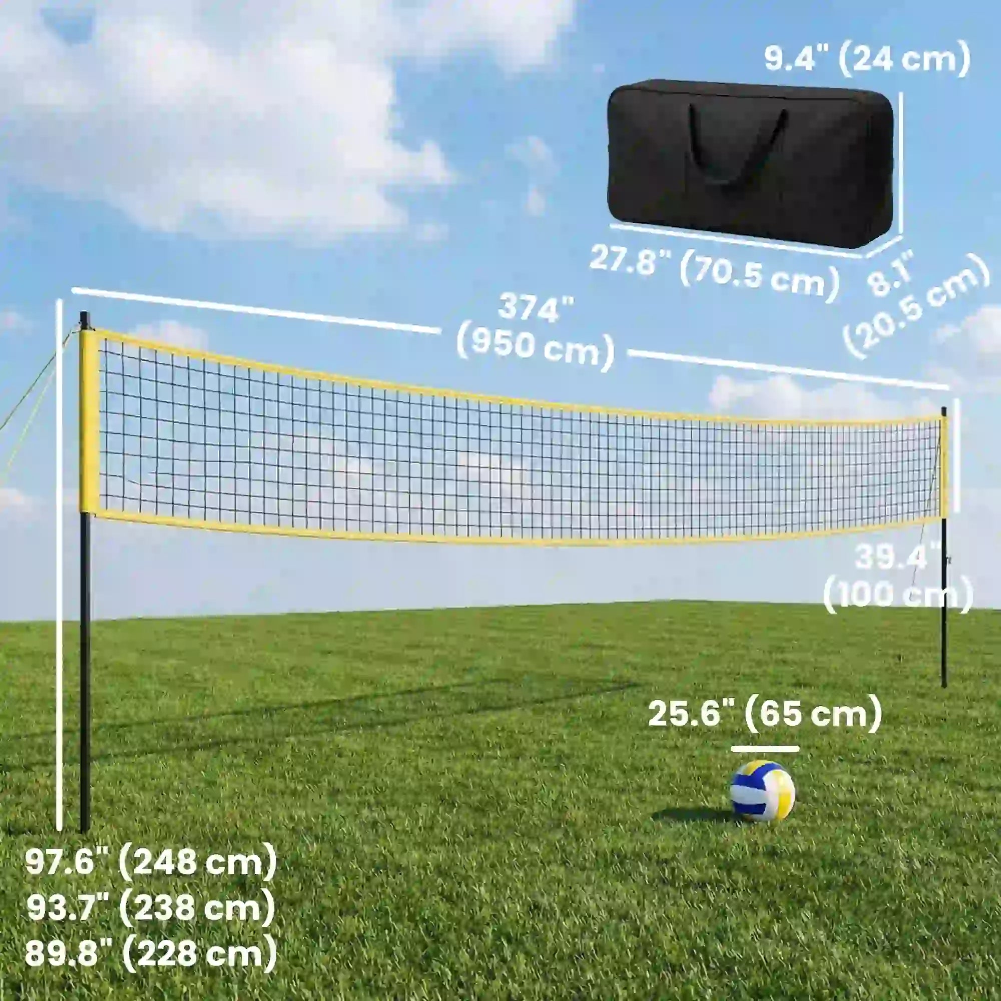 Portable Volleyball Net Set, Adjustable Height Steel Poles, Boundary Line, Carrying Bag Badminton at Gallery Canada