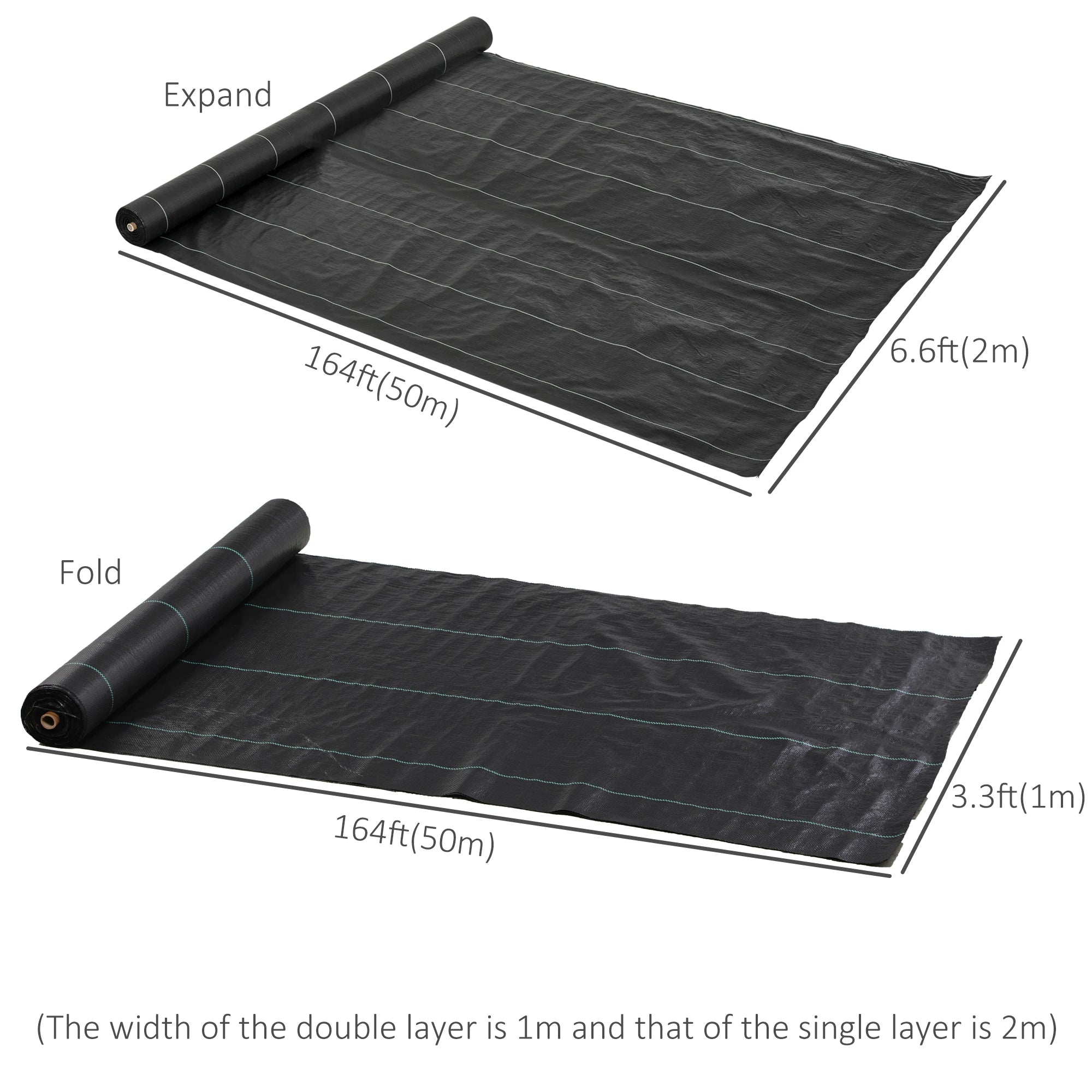 6.5ft x 164ft Weed Barrier, Landscape Fabric, Greenhouse Garden, 2oz Weed Barrier Fabrics at Gallery Canada