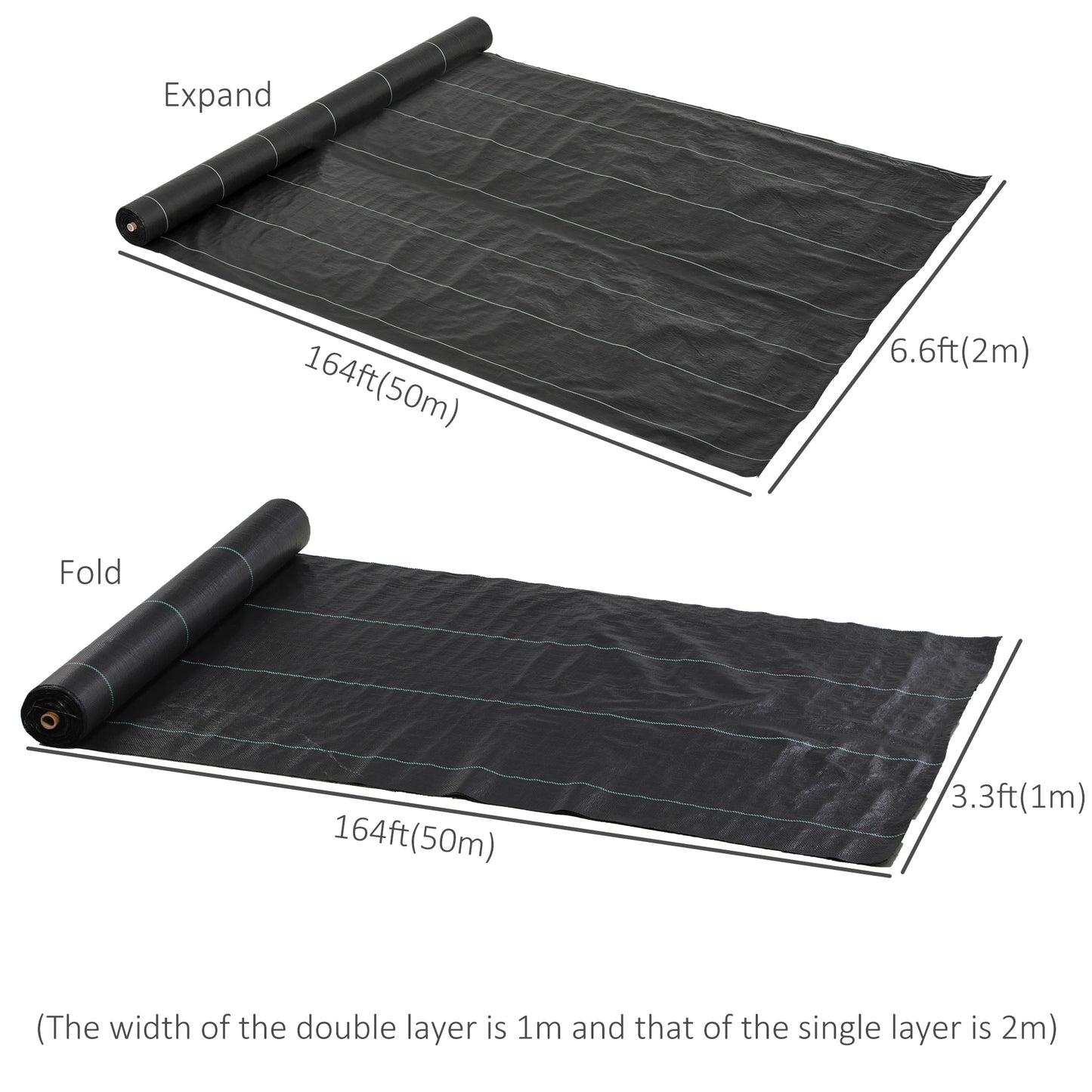 6.5ft x 164ft Weed Barrier, Landscape Fabric, Greenhouse Garden, 2oz Weed Barrier Fabrics at Gallery Canada