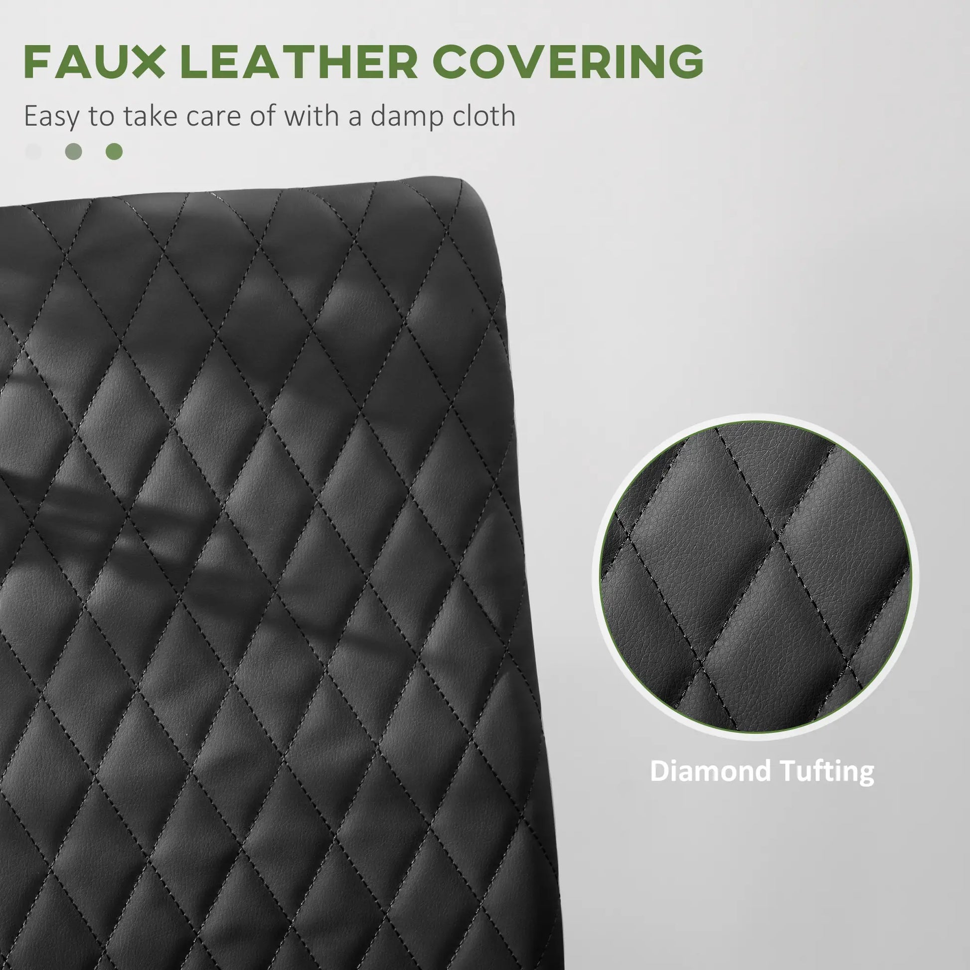 Kitchen Chairs Set of 4, Faux Leather Upholstery, Steel Legs, Black Dining Chairs at Gallery Canada