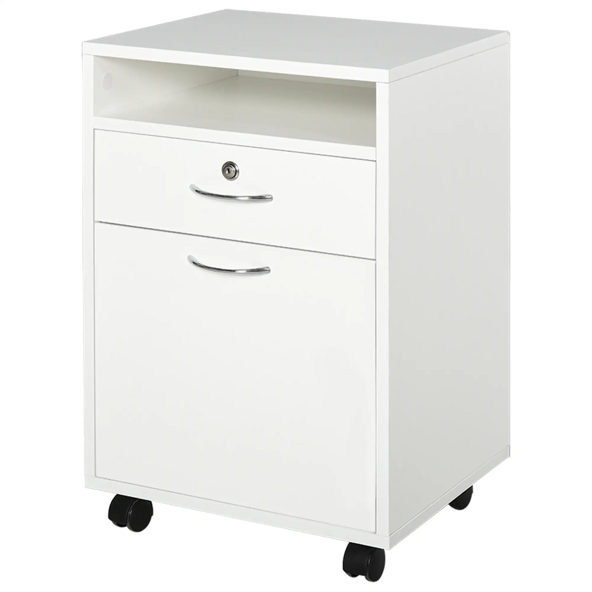 24" Vertical Filing Cabinet with Lock, Mobile, White Office Cabinets & Cupboards at Gallery Canada
