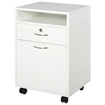 24" Vertical Filing Cabinet with Lock, Mobile, White Office Cabinets & Cupboards at Gallery Canada