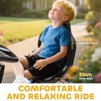 Kids Pedal Go Kart, Ride on Toy, Brake, EVA Tires, Blue