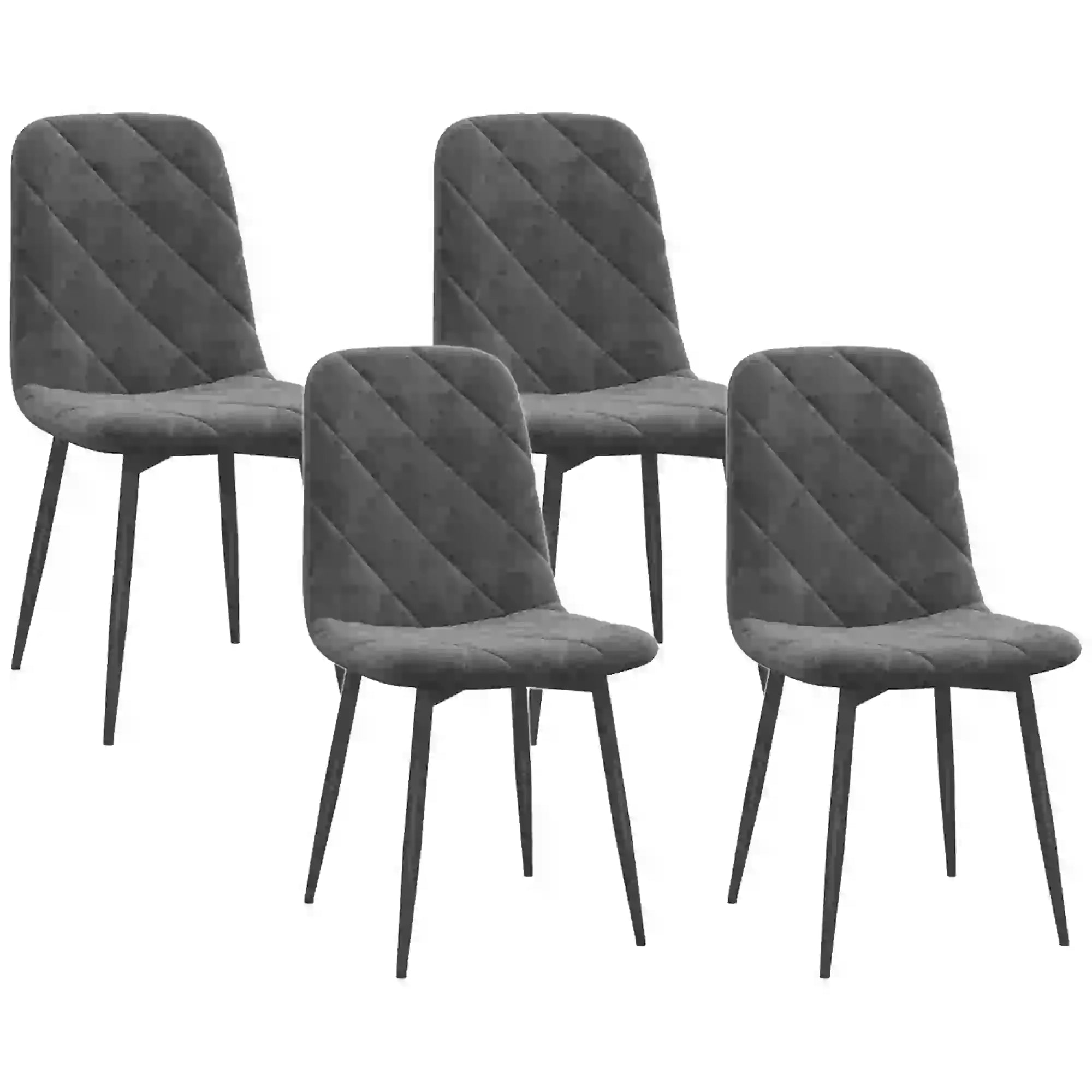 Upholstered Dining Chairs Set of 4, Steel Legs, Modern Kitchen Chairs, Grey Bar Stools at Gallery Canada
