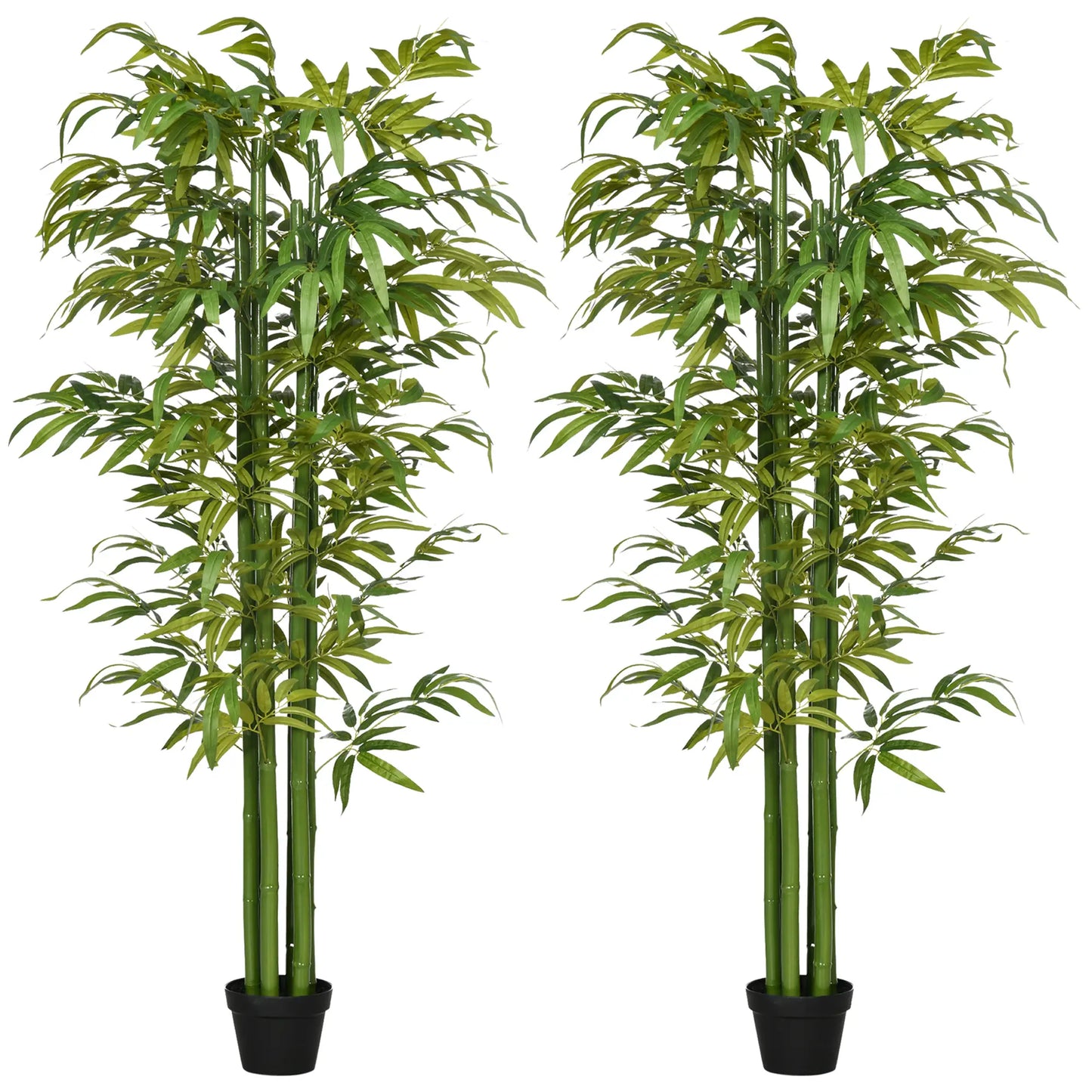 Set of 2 6 FT Artificial Bamboo Trees in Pot, Home Office Decor, Green Artificial Trees at Gallery Canada