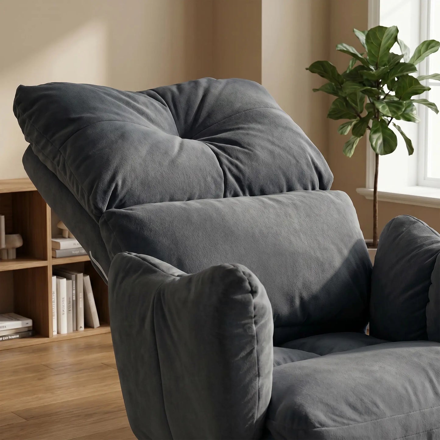 Ergonomic Reclining Office Chair W/ Foot Rest, Dark Grey