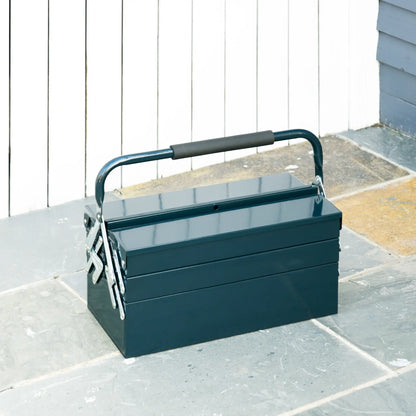 18" Metal Tool Box, 5-Tray Cantilever Steel Chest, Dark Green Tool Organizers at Gallery Canada