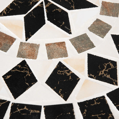 Round Mosaic Patio Table, Metal Frame, Outdoor Garden Furniture, Black Patio Side Tables at Gallery Canada