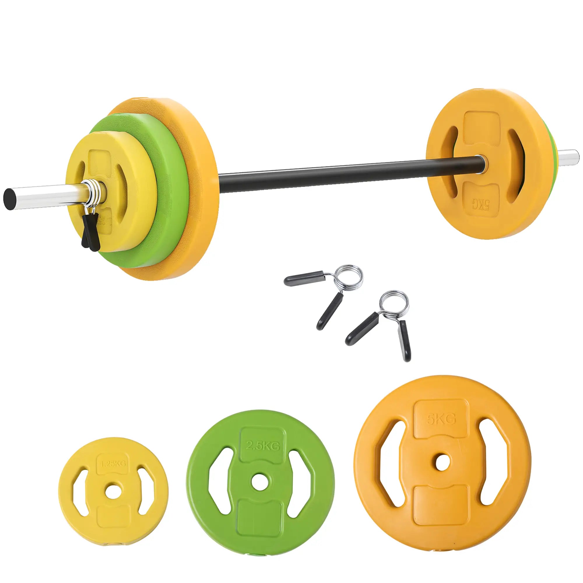 44lbs Adjustable Barbell Weight Set, Non-Slip Handle, Home Gym Dumbbells & Barbells at Gallery Canada