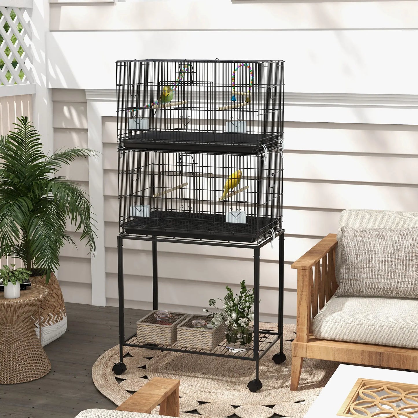 65" Birdcage for Canaries, Lovebirds, Finches, Black Bird Cages at Gallery Canada