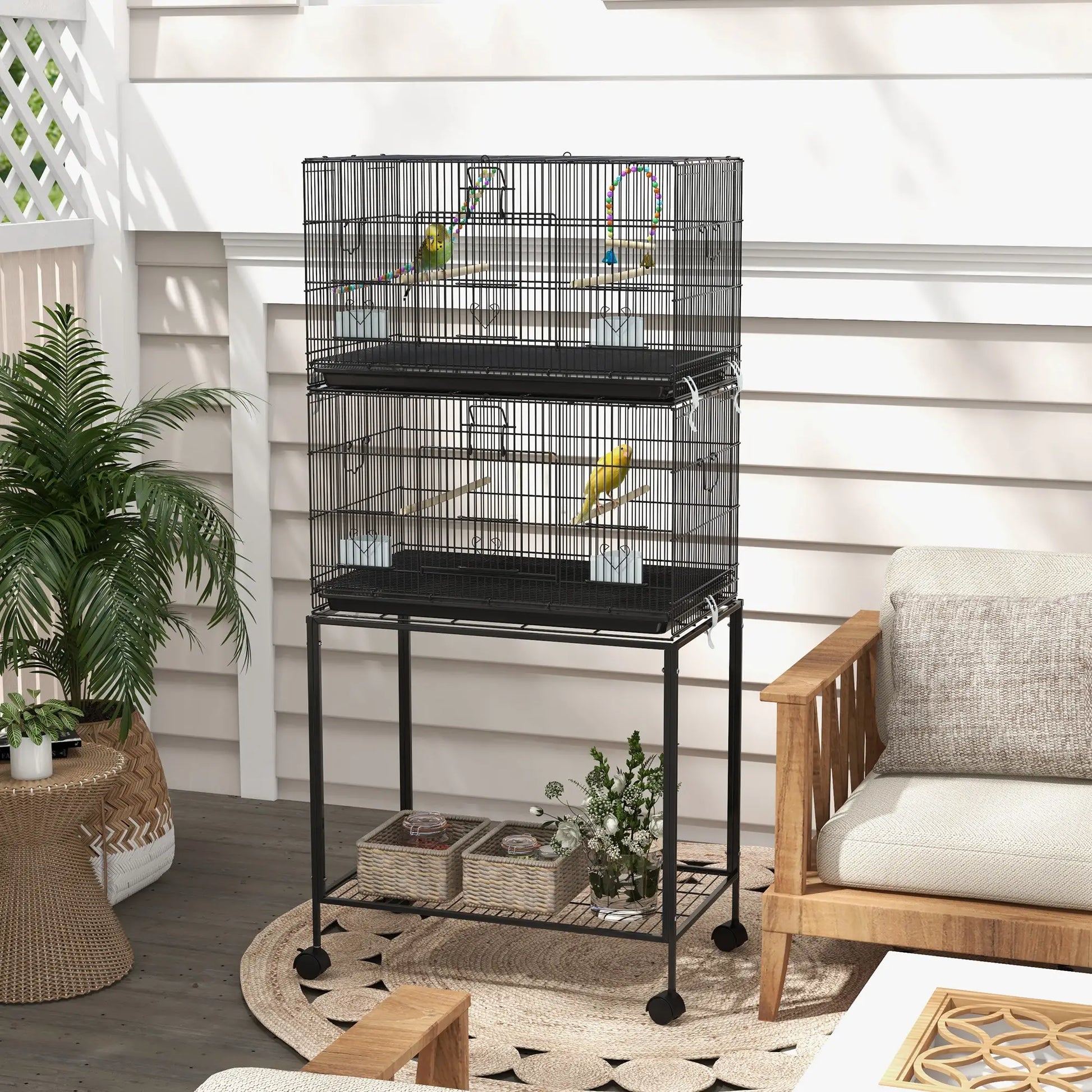 65" Birdcage for Canaries, Lovebirds, Finches, Black Bird Cages at Gallery Canada