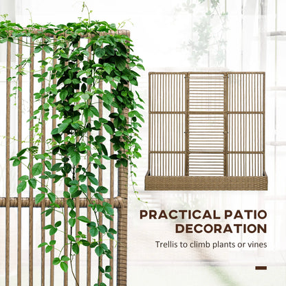 Raised Garden Bed with Lattice Trellis, Rattan Planter with Storage, Sand Brown Raised Garden Beds at Gallery Canada