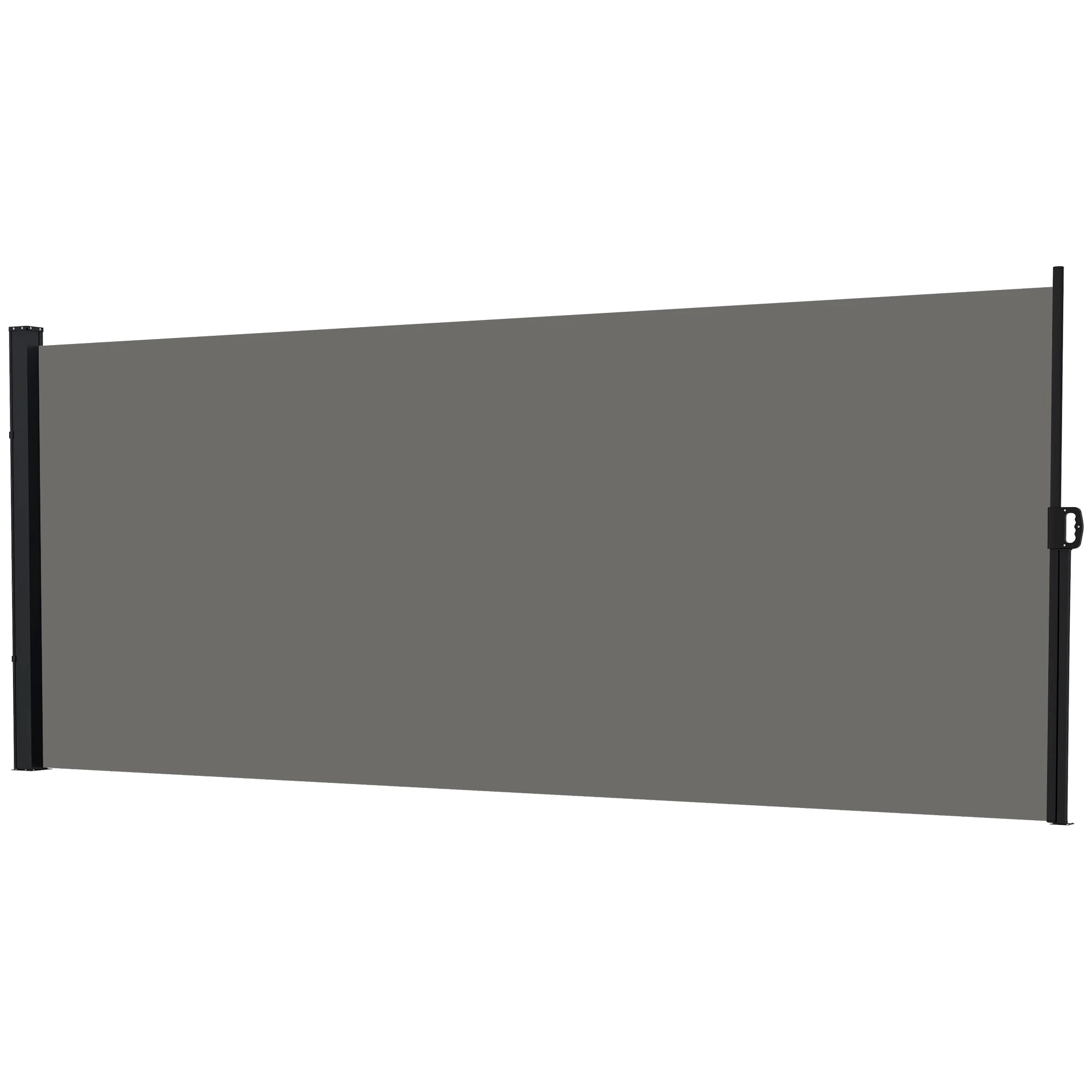 13' x 6' Retractable Side Awning, Outdoor Privacy Screen, Dark Grey Side Awnings Dark Grey at Gallery Canada