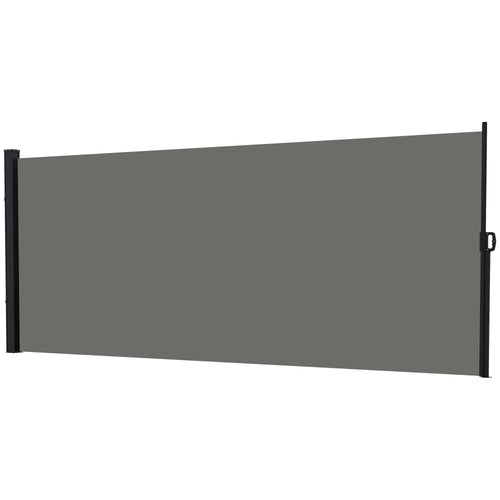 13' x 6' Retractable Side Awning, Outdoor Privacy Screen, Dark Grey