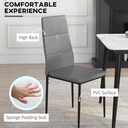 Modern Dining Chairs Set of 4, Upholstered Seat, Steel Legs, Grey Bar Stools at Gallery Canada